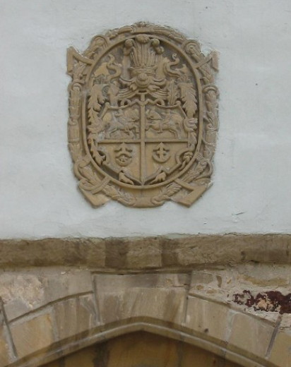 Image - The Ostrozky family coat of arms on the wall of the Ostrih castle.